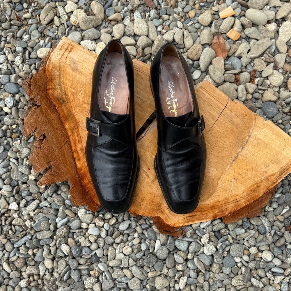 Salvatore Ferragamo Black Leather Loafers